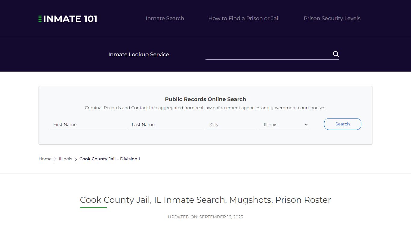 Cook County Jail, IL Inmate Search, Mugshots, Prison Roster